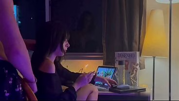 Interrupted Her Drawing for a Quick hard Fuck